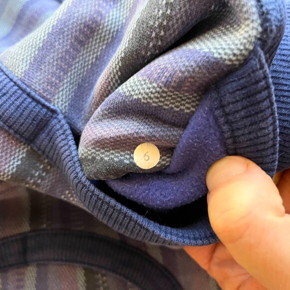 Lululemon Size 6 Full Zip Hooded Jacket Striped Fleece Lined *Flaws - Picture 3 of 14